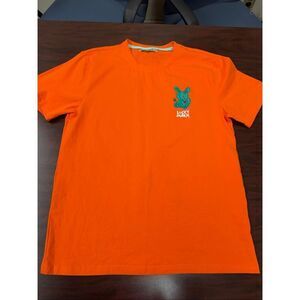 Lucky Charm BKYS Mens Orange Embroidered Short Sleeve Tee Size Medium